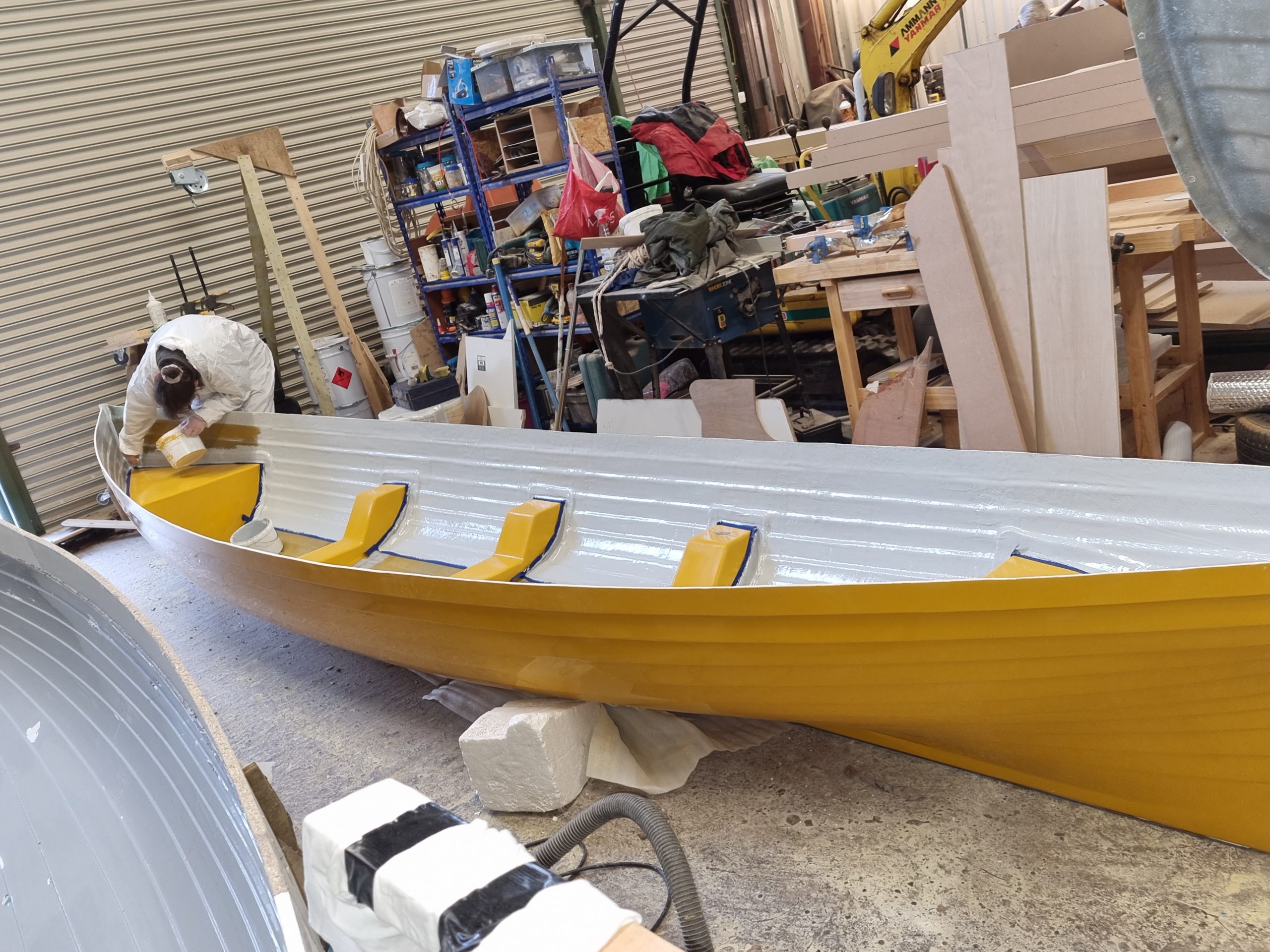 Another 18ft Pioneer rowing boat being built, Clinker Style.